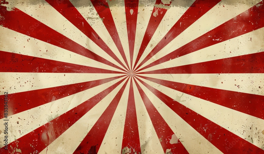 Red and cream retro circus background with sunburst rays vector ...