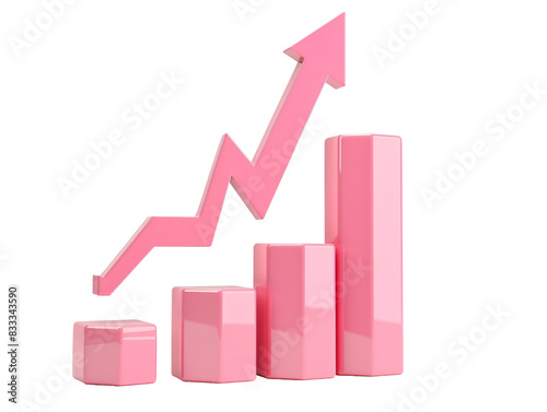 Free Download a pink graph with a arrow pointing up - GFXLoad