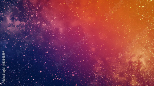 Abstract cosmic background with gradient colors and grainy texture © standret