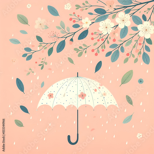 Wallpaper Mural rainy day umbrella.Generative AI Torontodigital.ca