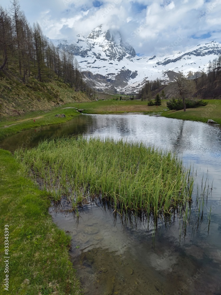 Fototapeta premium Breuil-Cervinia - Rund um den Golfplatz