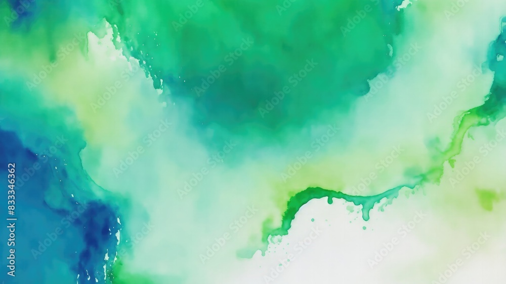 Obraz premium Abstract watercolor paint background by Brown color blue and green with liquid fluid texture for background