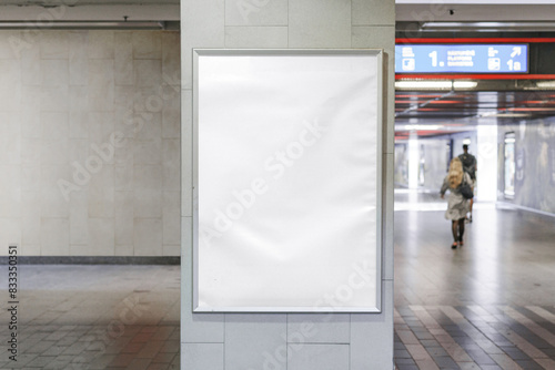 Street Outdoor Poster Advertising Mockup Template Subway Metro