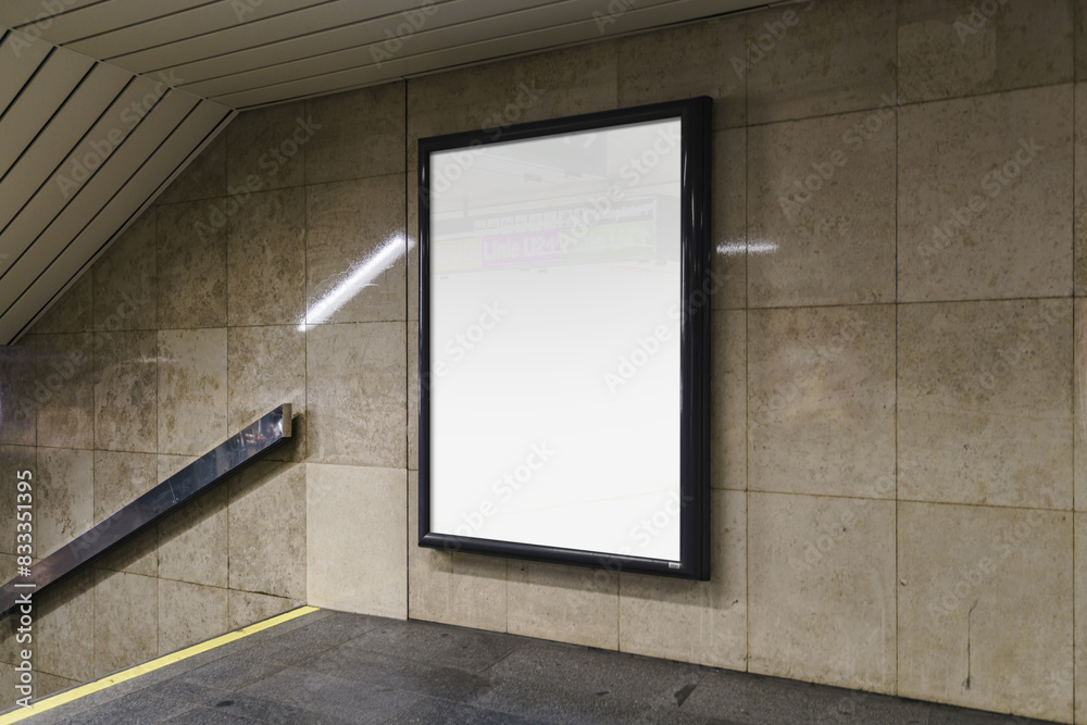 Fototapeta premium Street Outdoor Poster Advertising Mockup Template Subway Metro