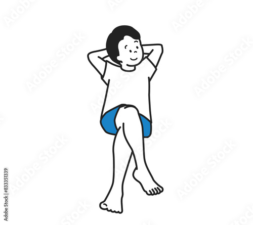 くつろぐ男性のイラスト