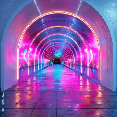 Vibrant Neon Tunnel Illumination