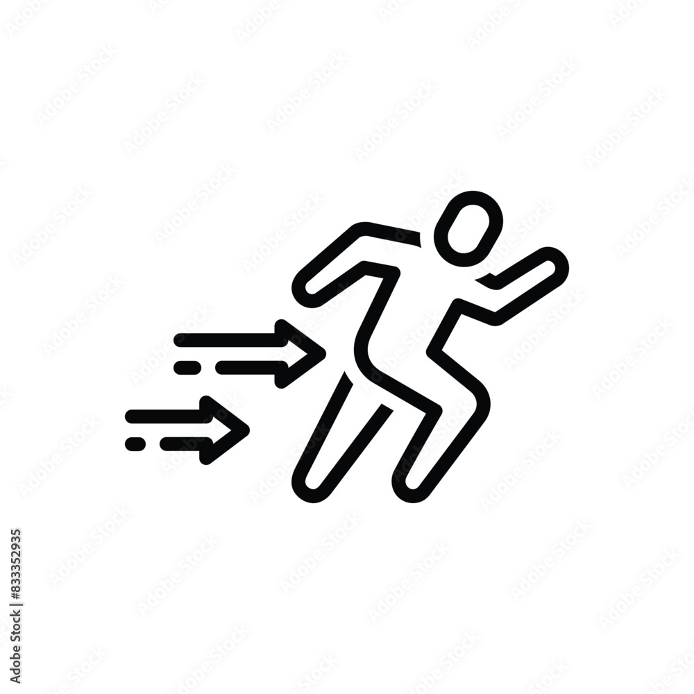 Black line icon for sprint Black line icon for sprint