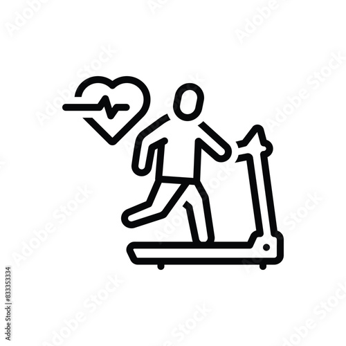 Black line icon for cardio 