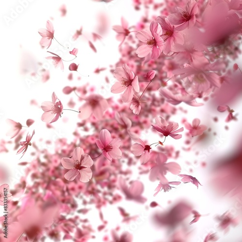 Sakura petals falling down