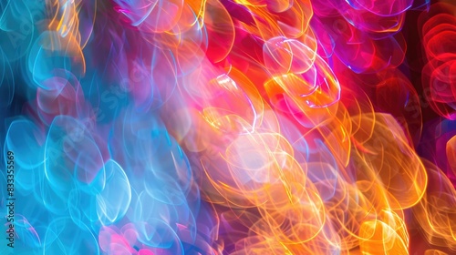 Vibrant and dynamic lights captured in an abstract image