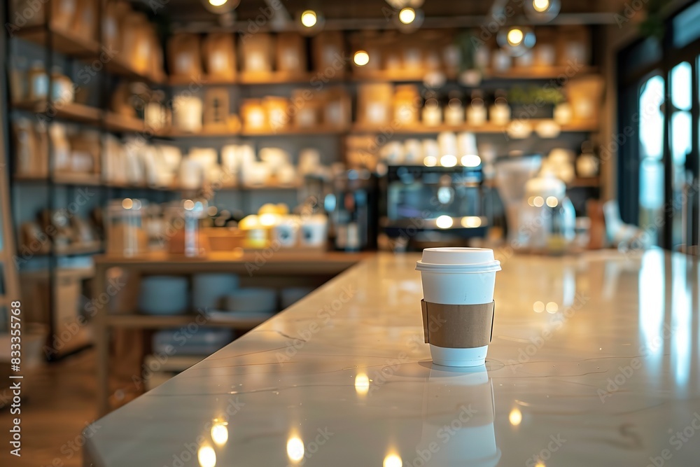 Hot blur abstract drink table emptiness coffee counter. Generative Ai Hot blur abstract drink table emptiness coffee counter. Generative Ai