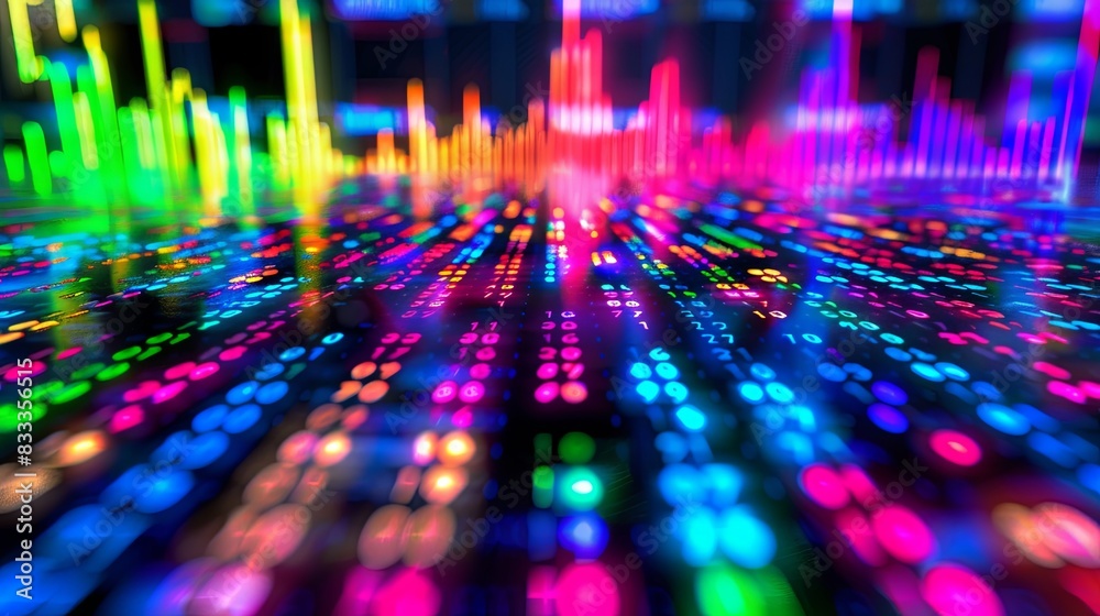 Stock exchange market graph analysis background