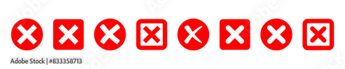 x mark vector sign. red cross symbol. isolated x sign