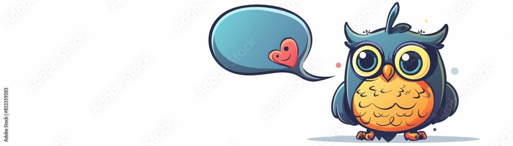 Whimsical owl exudes joy with a gentle demeanor, holding a bouquet like a storybook character in flat color style Whimsical owl exudes joy with a gentle demeanor, holding a bouquet like a storybook character in flat color style