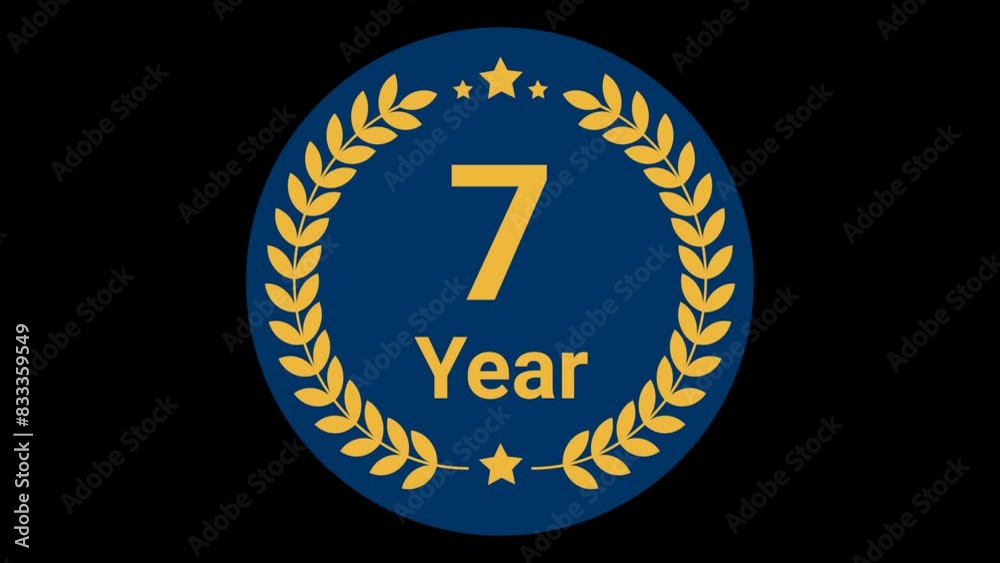 7 Year Laurel wreath Badge Animation 7 Year Laurel wreath Badge Animation