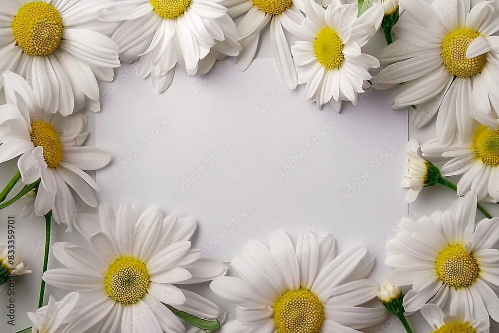 Obraz premium Daisies in a frame: a beautiful meadow moment