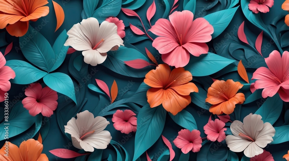 Fototapeta premium Designing dynamic digital textile prints with mesmerizing backgrounds to elevate your fashion collection