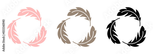 Feather icon. Recycled material vector symbol. Sustainable fabric color illustration.