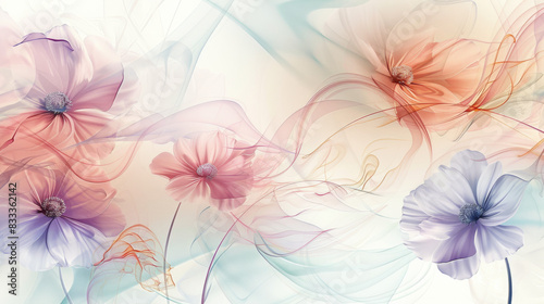 Abstract Floral Serenity Wallpaper in pastel colors