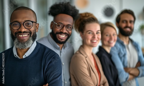 Diverse group of smiling professionals