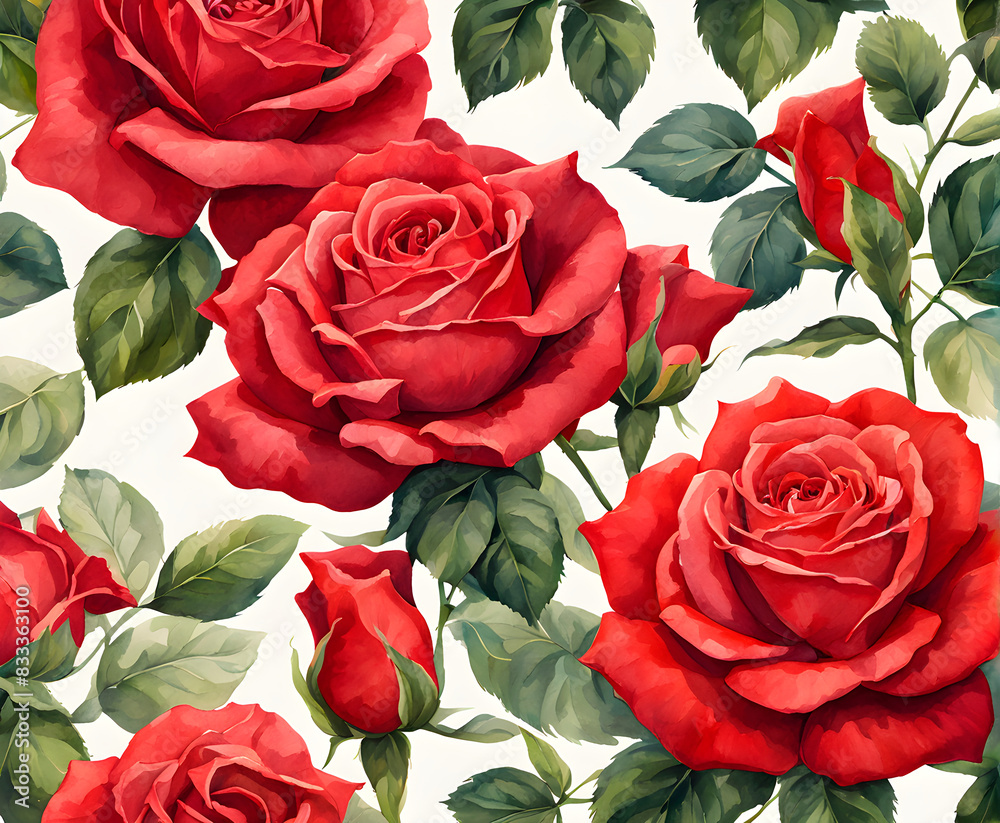 red roses on white generative IA red roses on white generative IA