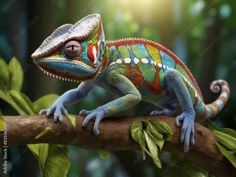 Obraz premium chameleon on a tree