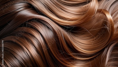Elegant Shine  Reflective Texture of Brown Hair