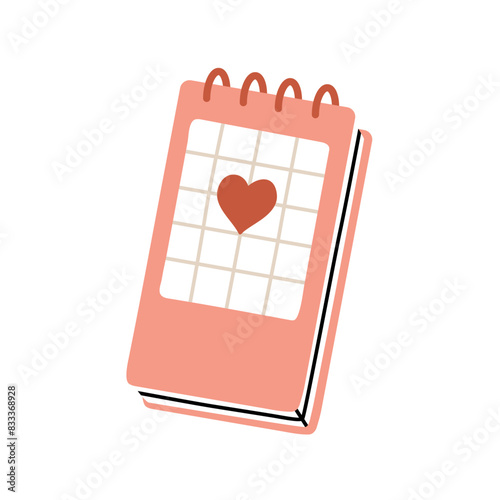 Notebook, spiral pad. Cute sketchbook, album with heart. Closed diary for wri...