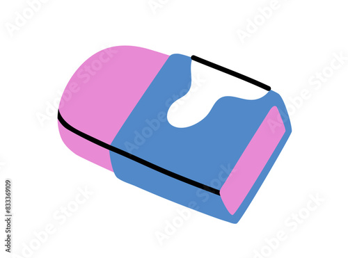 Eraser, rubber accessory. Gummy tool for erasing, removing pencil marks, clea...