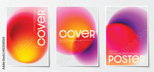 Gradient overlapping circles with modern abstract graphic backgrounds for poster and cover design. Vector illustration