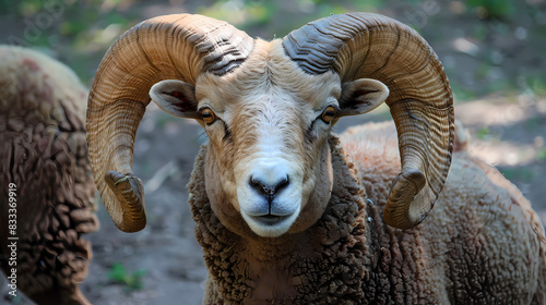 A big, beautiful ram on the occasion of Eid Al-Adha for promotion 