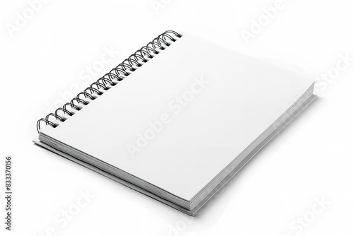 White, stand-alone notebook Background of a blank book organizer. Generative Ai