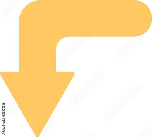 Turn Down Vector Icon