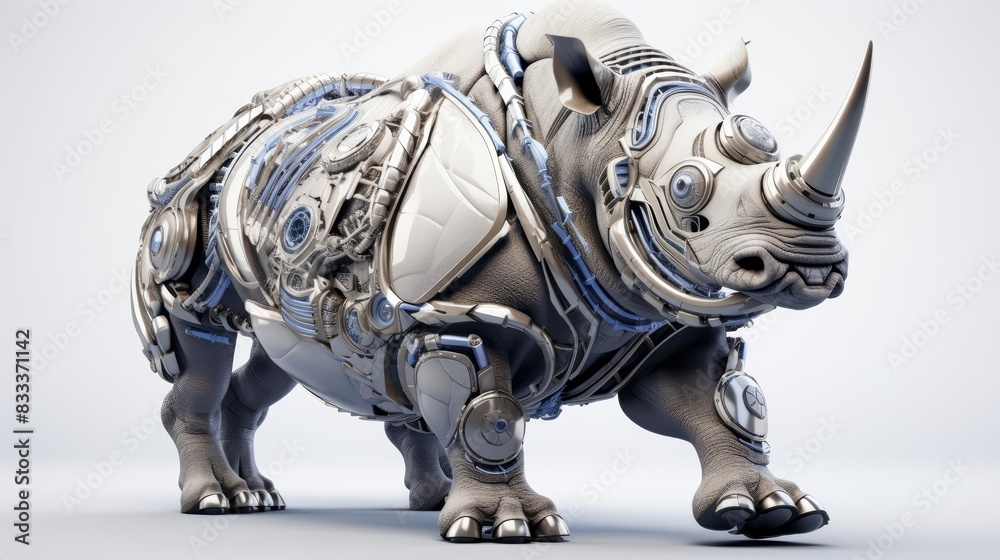 A rhino with avantgarde HUD elements A rhino with avantgarde HUD elements