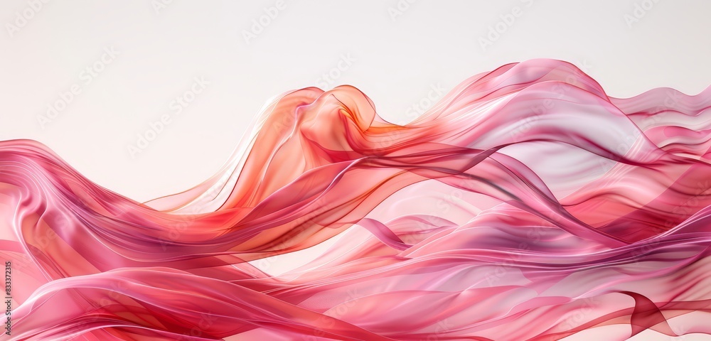 Light and airy abstract background with flowing red and pink lines creating a smooth smokey gradient.