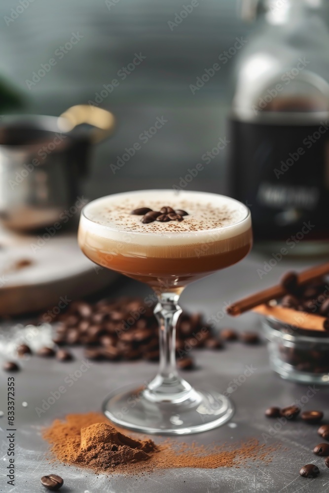 Decadent Coffee Cocktail with Cream and Beans Decadent Coffee Cocktail with Cream and Beans