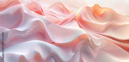 Abstract wavy background in pink and red with smooth flowing lines creating a serene design.