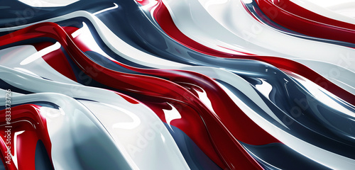 Sleek and contemporary digital art format with patriotic waves, creating a modern Memorial Day banner. photo