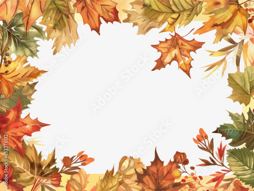 Autumn banner with tradition symbols. Autumn pumpkins illustration	