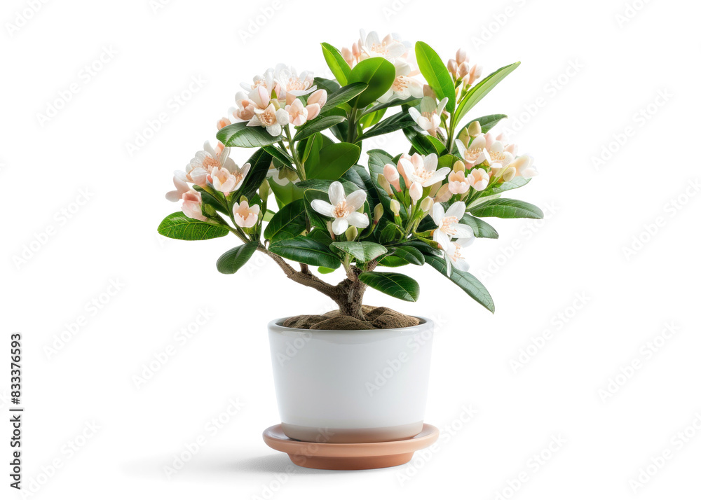 Plant in a pot with blooming flowers, on a transparent background Plant in a pot with blooming flowers, on a transparent background