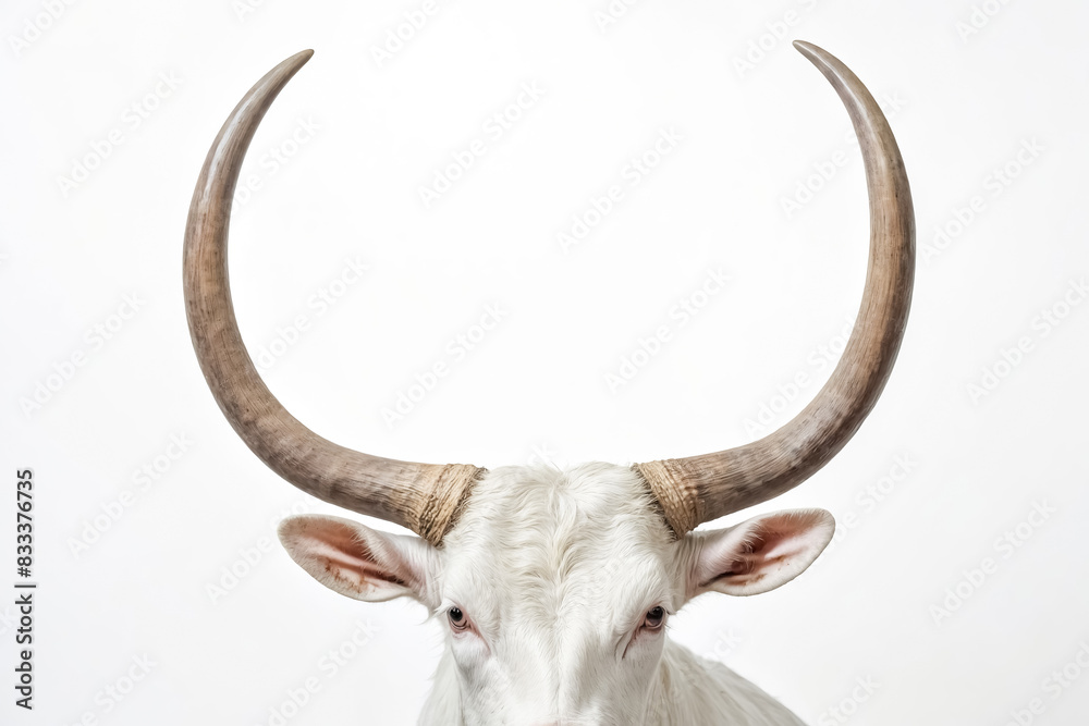 Fototapeta premium White Bull with Horns