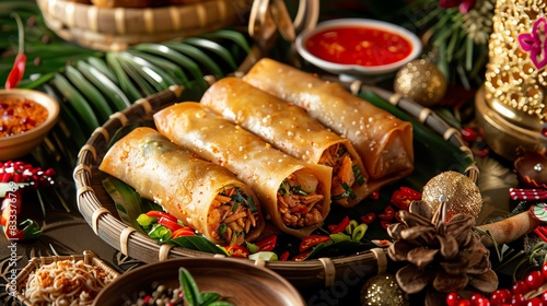Indulge in a crispy and flavorful journey with our authentic Vietnamese spring rolls photo