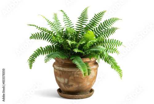 Plant in a Pot - Fern on Transparent Background photo
