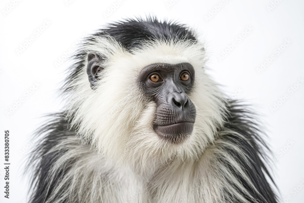 Close-up Portrait of a Black and White Colobus Monkey Close-up Portrait of a Black and White Colobus Monkey