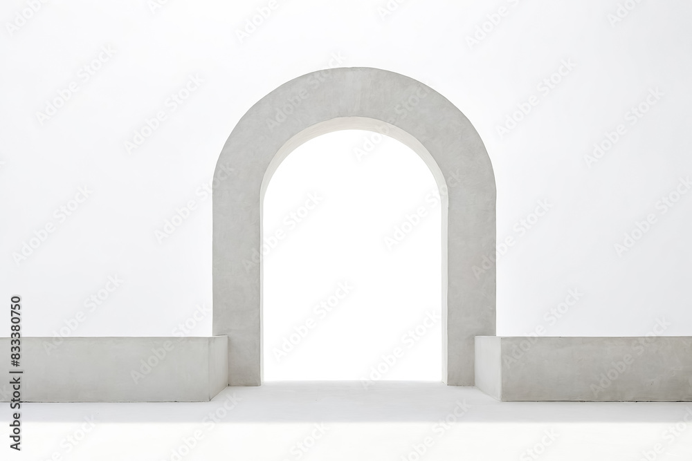 Minimalist White Archway with Side Walls Minimalist White Archway with Side Walls