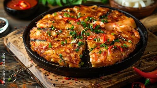 Korean Kimchi Pancake. A delicious and easy-to-make recipe. Perfect for a quick and tasty meal.