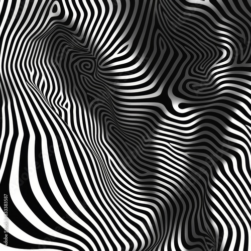 Abstract Black and White Wave Patterns - 4K HD Wallpaper