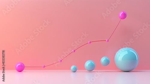 Growth Chart An upward trend line graph, symbolizing the startups exponential growth over time photo