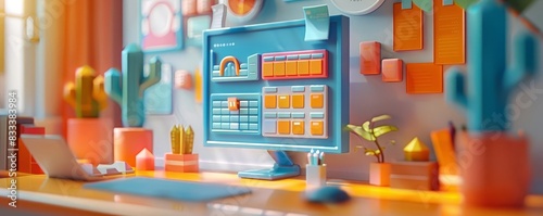 Project Management Tool An icon of a dashboard with tasks and deadlines, symbolizing tools like Trello or Asana