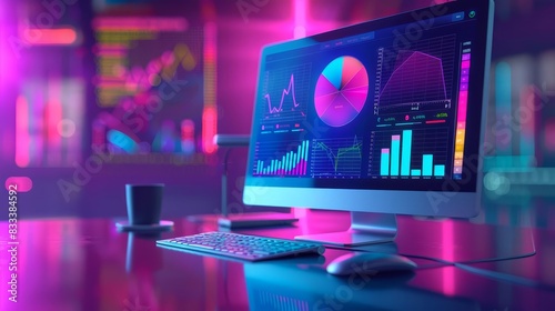 Visualization Tools An icon of a computer screen displaying a bar chart or pie chart, representing data visualization tools